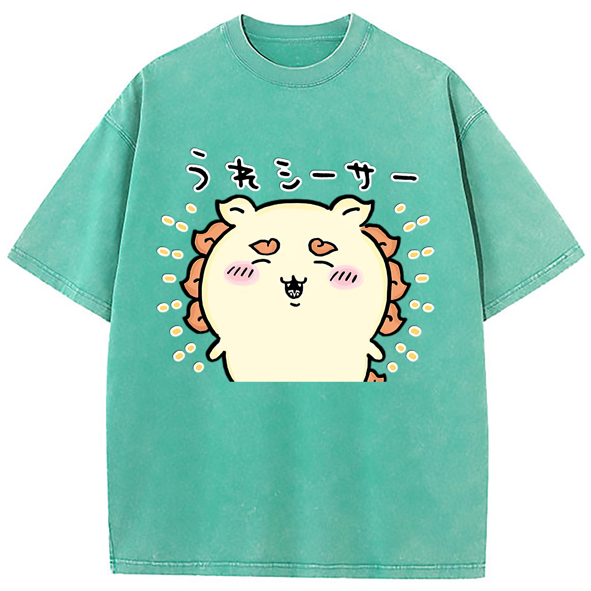 （画像用） ちいかわ シーサー Chii-kawa Shisa 綿100% ヴィンテージ風 半袖Tシャツ（フロントプリント）